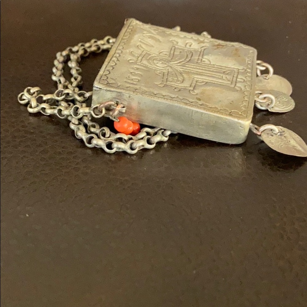 1839 stamped keepsake silver necklace religious - Picture 6 of 8